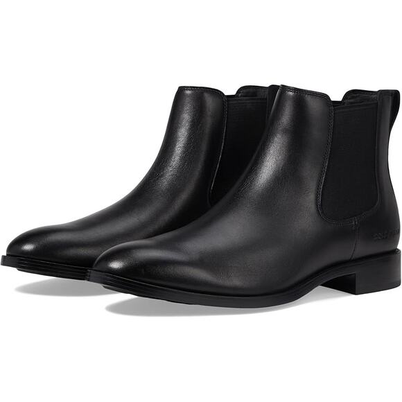 Cole Haan Mens Hawthorne Chelsea Ankle Boot US 8.5 M Black Leather NIB - Picture 1 of 13